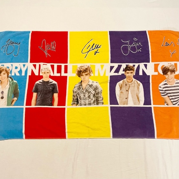 2013 One Direction 1D Beach Towel 29” x 55” Harry Liam Niall Louis Zayn - Picture 1 of 16